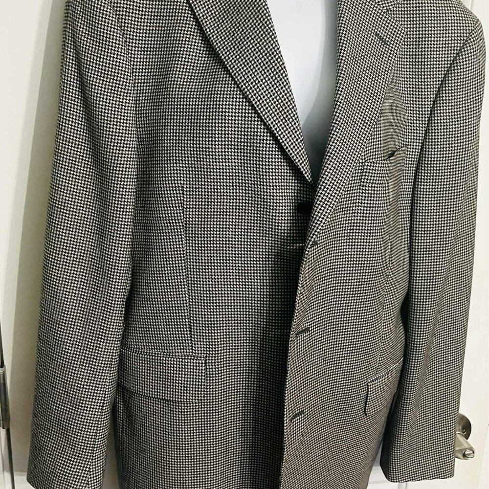 Arnold Brant Men’s Cashmere Blazer 42R Houndstooth Vintage Classic